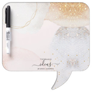 Modern blush pink abstract personalized dry erase board