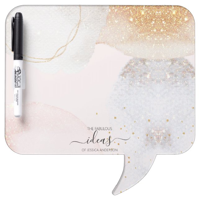 Modern blush pink abstract personalized  dry erase board (Front)