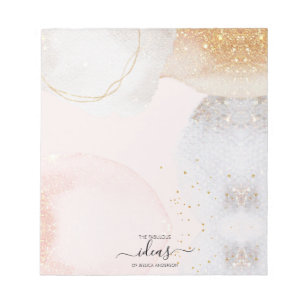 Modern blush pink abstract personalized paper pad