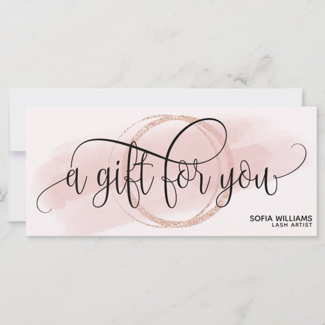Modern Blush Pink Agate Certificate Gift Card (Front)