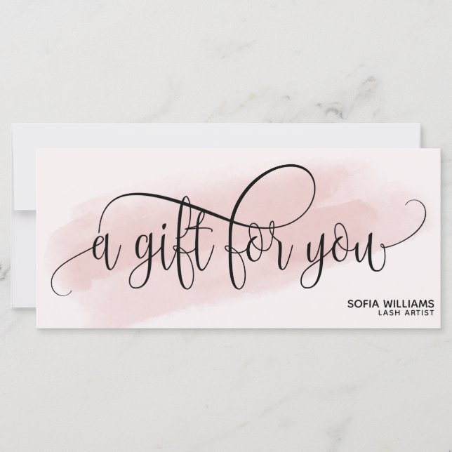 Modern Blush Pink Agate Certificate Gift Card (Front)