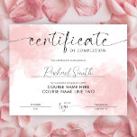 Modern Blush Pink Beauty Course Completion Award<br><div class="desc">Elegant Completion Certificate Award with calligraphy font, perfect for certificates of achievement for salon or spa courses. You can also use this blush pink certificate of appreciation design for any type of diploma, simply edit the text to suit your needs. This beauty course award features modern scrip font and pink...</div>