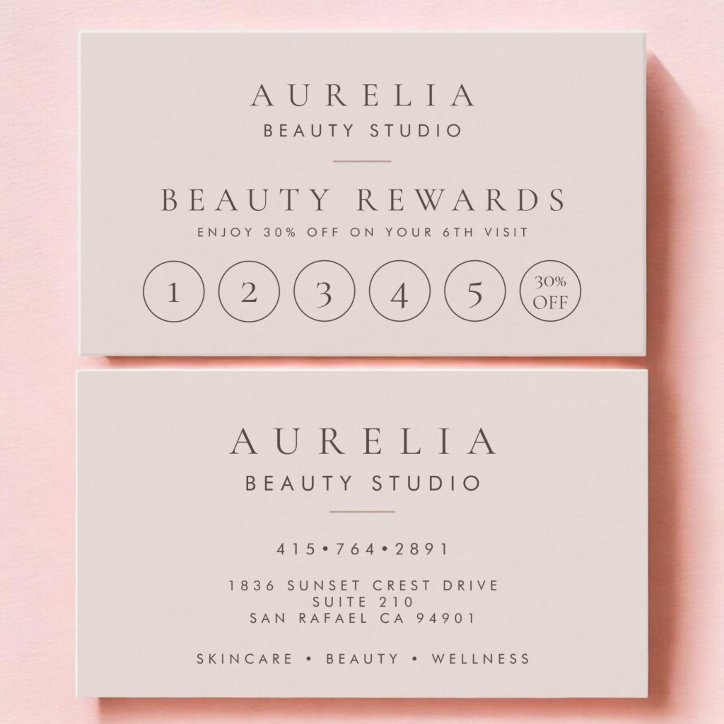 Modern Blush Pink Beauty Salon Loyalty Card