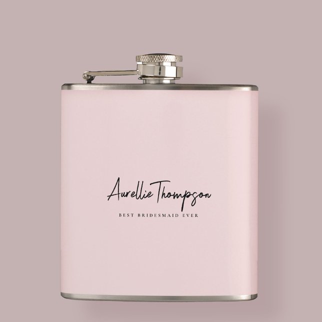 Modern Blush Pink Best Bridesmaid Ever Bridal  Flask (Modern Blush Pink Best Bridesmaid Ever Bridal Flask
)