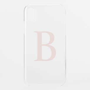Modern Blush Pink Bold Typography Monogram iPhone XR Case