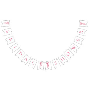 Modern Blush Pink Bow Bridal Shower Bunting Banner