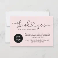 BUSINESS THANK YOU chic simple modern blush pink, Zazzle