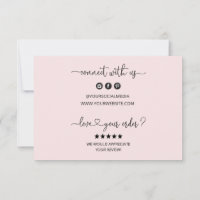 BUSINESS THANK YOU chic simple modern blush pink, Zazzle