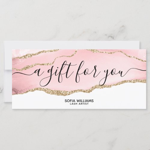 Modern Blush Pink Certificate Gift Card Add Logo