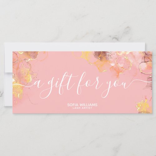 Modern Blush Pink Certificate Gift Card Add Logo