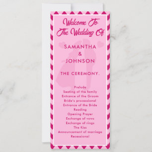 Modern Blush Pink Chevron Wedding Ceremony Program