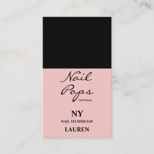 Modern blush pink chic stylish trendy nail polish business card