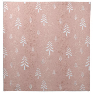 Modern blush pink christmas tree cloth napkin