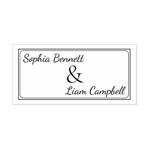 Modern blush pink collection bride and groom name  self_inking stamp