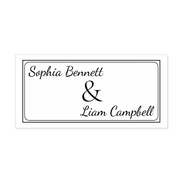 Modern blush pink collection bride and groom name  self-inking stamp (Design)