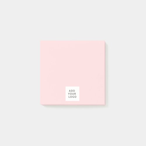 Modern Blush Pink Custom Business Logo Post_it Notes