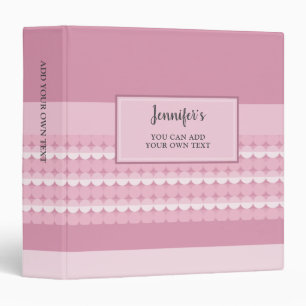 Modern blush pink dots stripes pattern personal 3 ring binder