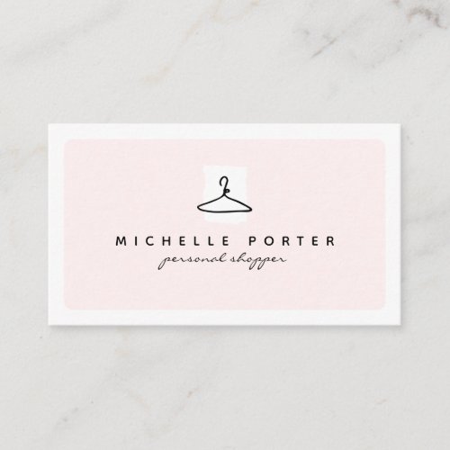 Modern blush pink fashion stylist boutique shopper business card