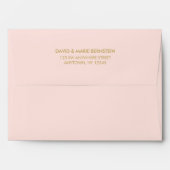 Modern Blush Pink Faux Gold Glitter Return Address Envelope (Back (Top Flap))