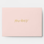 Modern Blush Pink Faux Gold Glitter Return Address Envelope (Front)