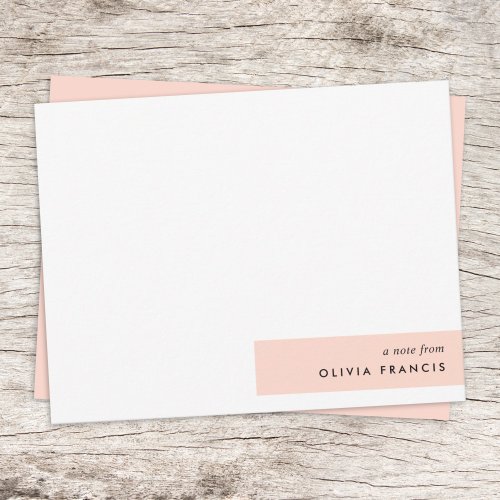 Modern Blush Pink Feminine Minimalist Simple Note Card