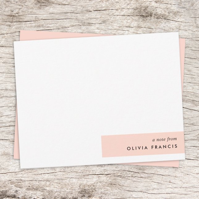 Modern Blush Pink Feminine Minimalist Simple Note Card (Creator Uploaded)