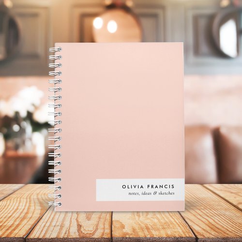 Modern Blush Pink Feminine Minimalist Simple Notebook