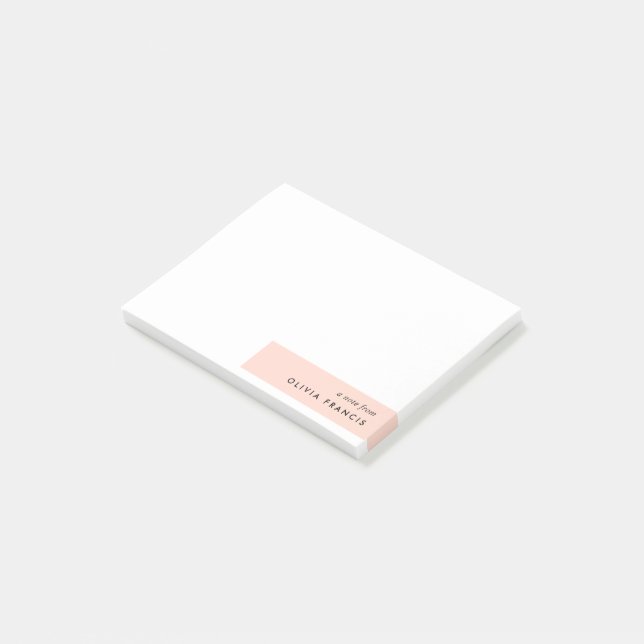 Modern Blush Pink Feminine Minimalist Simple Post-it Notes (Angled)