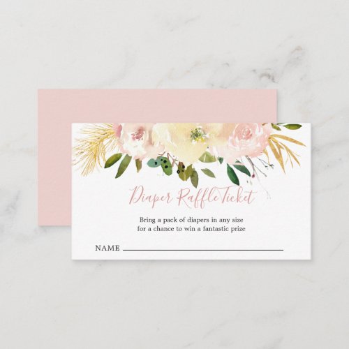 Modern Blush Pink Floral Elegant Baby Shower Enclosure Card