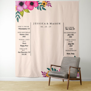 Modern Blush Pink Floral wedding booth backdrop