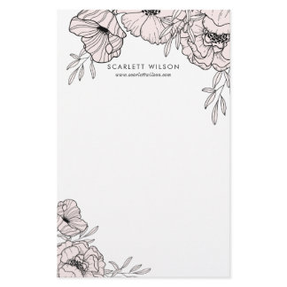 Modern Blush Pink Flowers Personalized Stationery