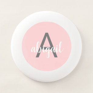 Modern Blush Pink Girly Monogram Wham-O Frisbee