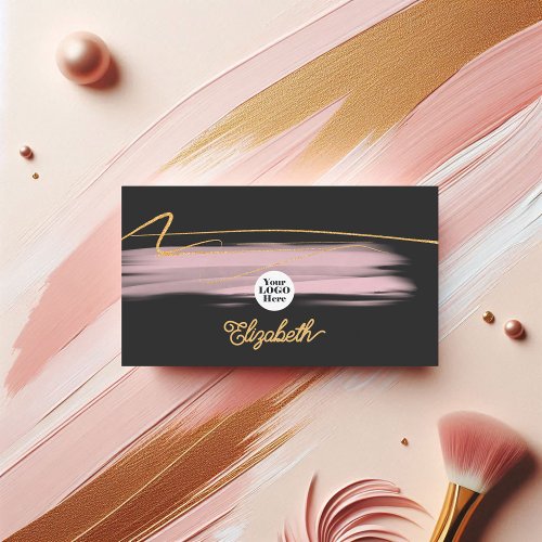 Modern Blush Pink  Gold Elegant Business Branding Business Card