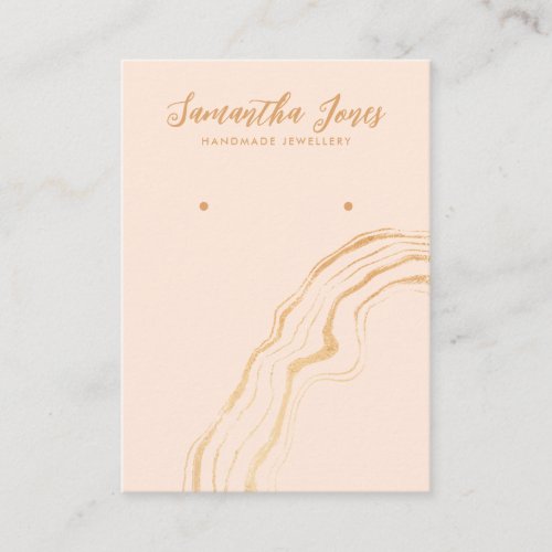 Modern Blush Pink Gold Glitter Earrings Display Business Card