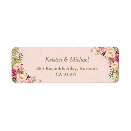 Modern Blush Pink Gold Glitter Floral Label - Personalize this "Modern Blush Pink Gold Glitter Floral Return Address Label" to add a Seasonal touch. Create yours and send them off in style! 
(1) For further customization, please click the "customize further" link and use our design tool to modify this template. 
(2) If you need help or matching items, please contact me.