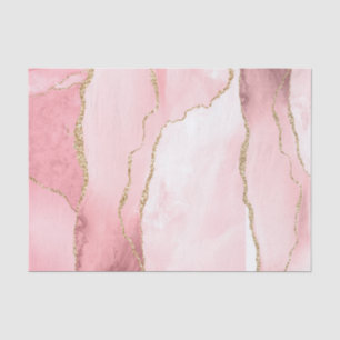 Modern Blush Pink Gold Glitter Marble Agate Geode Tissue Paper