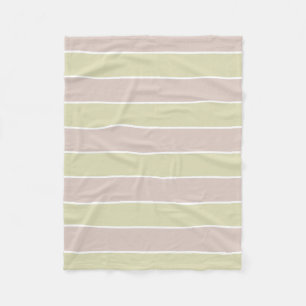 Modern Blush Pink Green Stripes Pattern Fleece Blanket