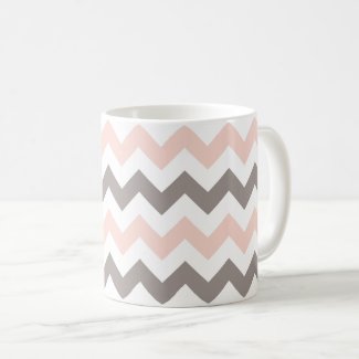 Modern Blush Pink Grey Chevron Pattern