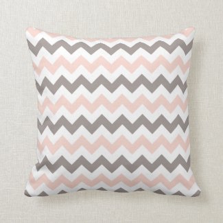 Modern Blush Pink Grey Chevron Pattern