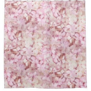 Modern Blush Pink Hydrangea Pattern Home Decor Shower Curtain