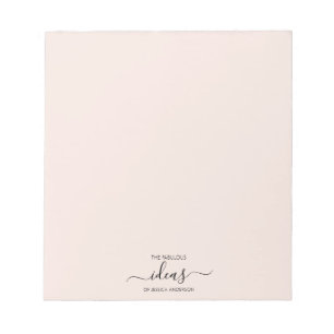 Modern blush pink ideas name paper pad