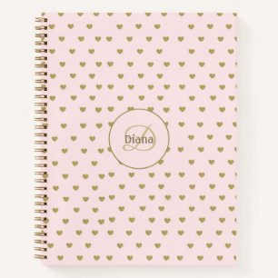 Modern Blush Pink Initials Monogram elegant Notebook