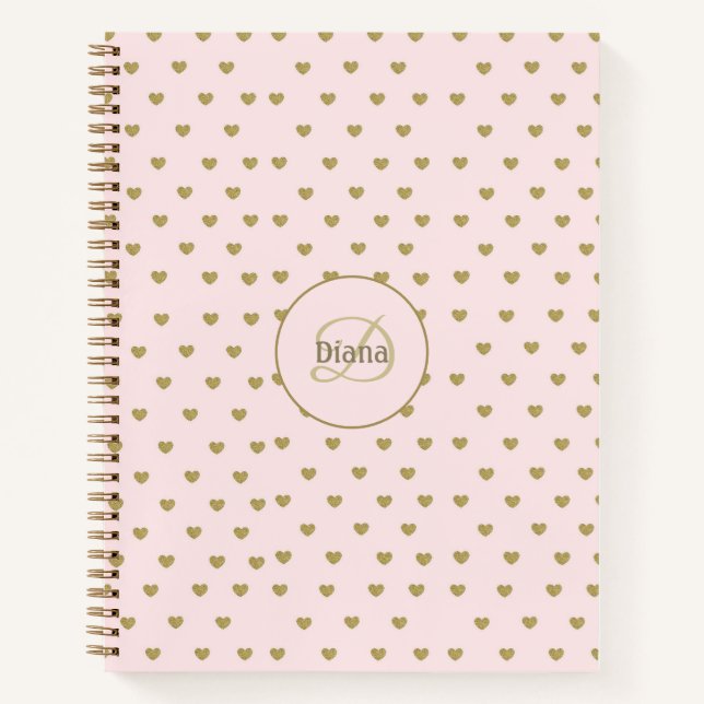 Modern Blush Pink Initials Monogram elegant Notebook (Front)