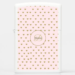 Modern Blush Pink Initials Monogram elegant Zippo Lighter