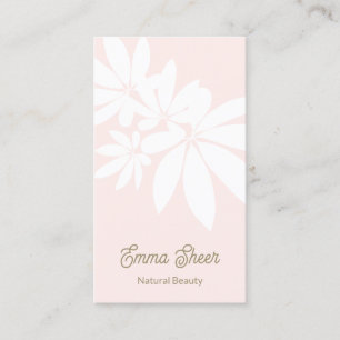 Modern Blush Pink Leaves Branch Business Card