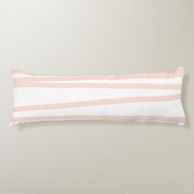 Modern Blush Pink Lines Abstract Art  Body Pillow (Front)