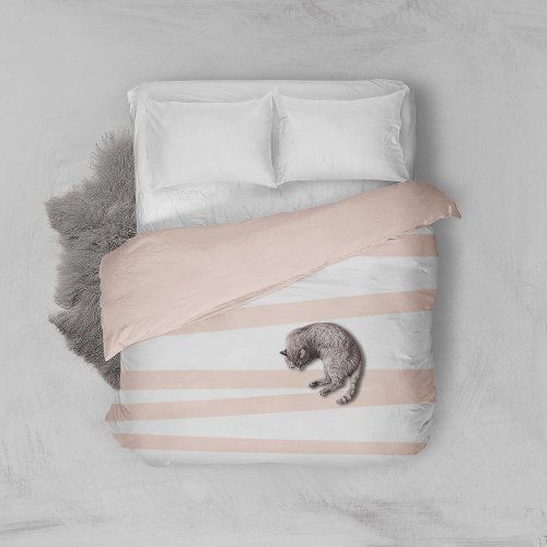 Modern Blush Pink Lines Abstract Art  Duvet Cover