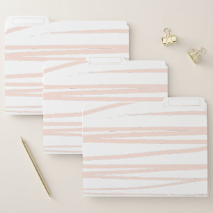 Modern Blush Pink Lines Abstract Art  File Folder
