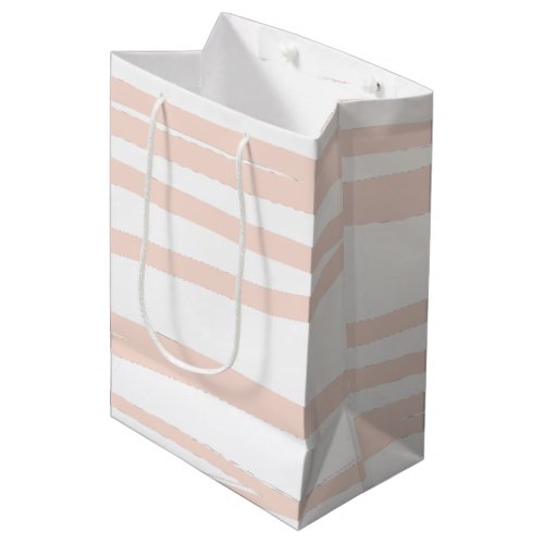 Modern Blush Pink Lines Abstract Art  Medium Gift Bag