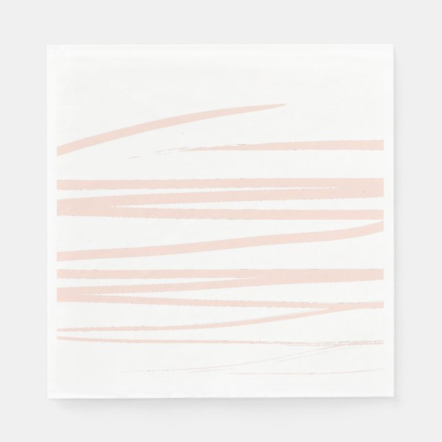 Modern Blush Pink Lines Abstract Art  Napkins (Front)